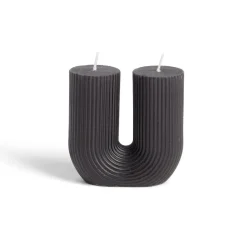 Bougie lettre U noire 6x4xH9cm < Gifi Outlet