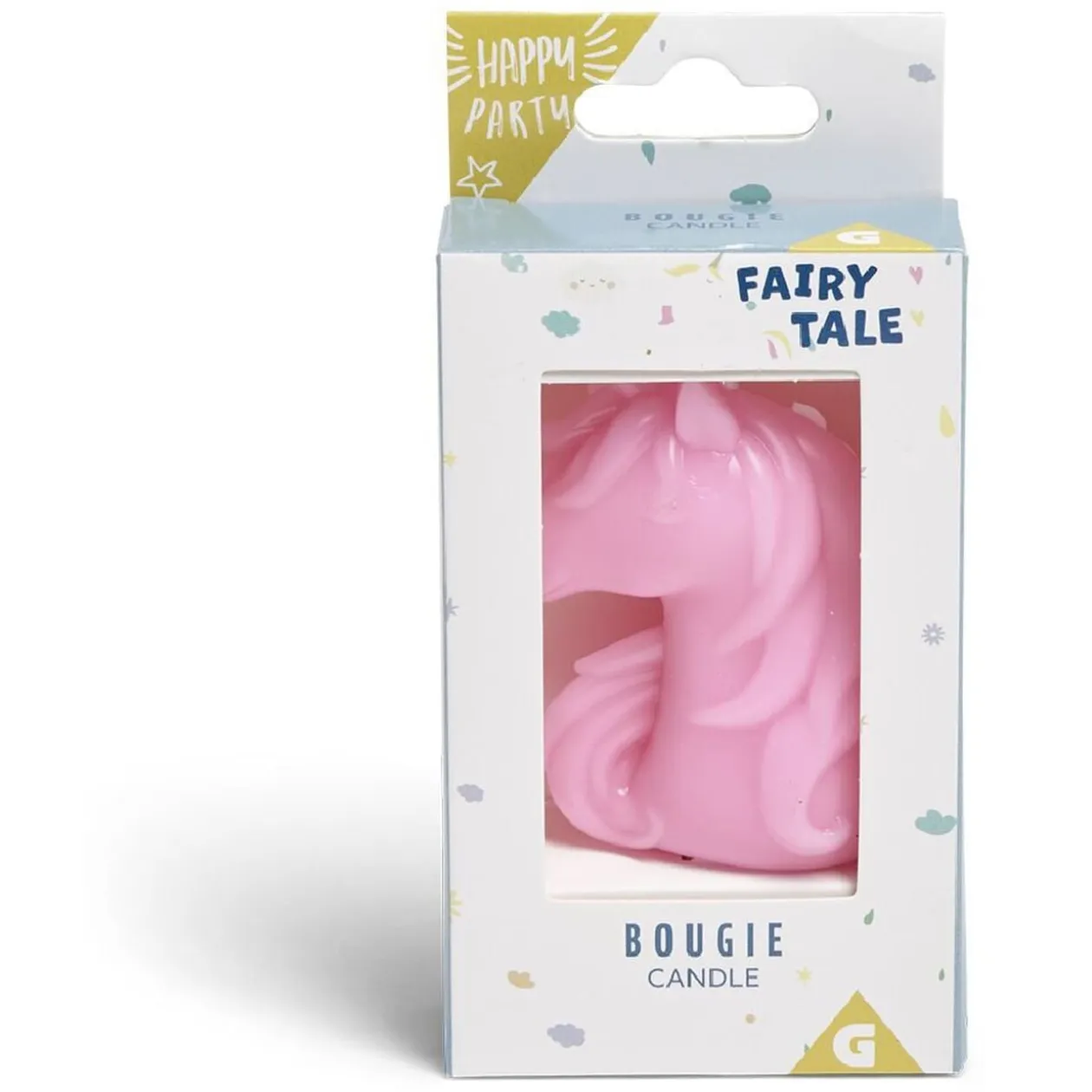 Bougie licorne rose H8cm