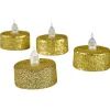 Bougie lumineuse dorée Noël x4