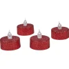 Bougie lumineuse rouge Noël x4