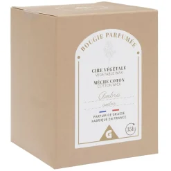 Bougie marron dans verre senteur ambre patchouli Ø7xH8cm