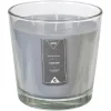 Bougie 4 mèches senteur coton gris dans verre transparent