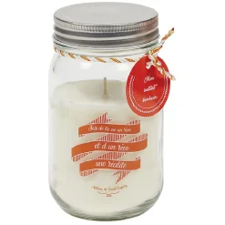 Bougie à message dans bocal senteur orange H.13 cm < Gifi New