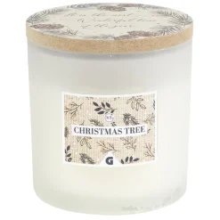 Bougie Noël blanche senteur Christmas tree 30H - Ø10xH10cm