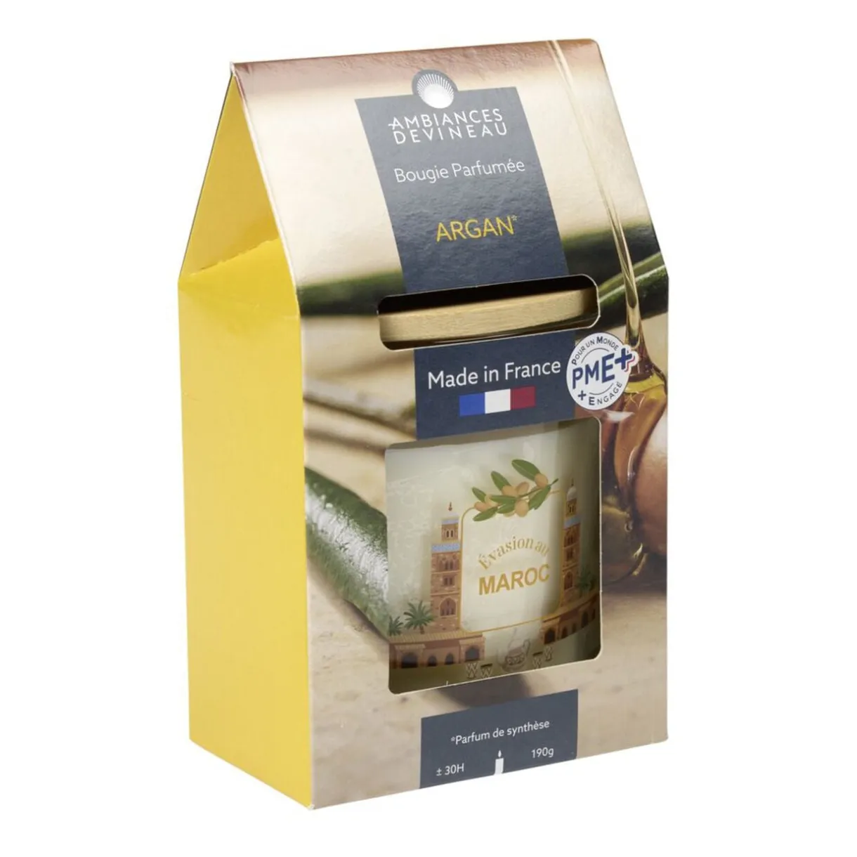Bougie parfumée Ambiances Devineau 2 mèches Maroc senteur argan 30H < Gifi Best