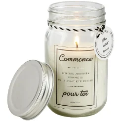 Bougie parfumée dans bocal en verre avec message < Gifi Clearance