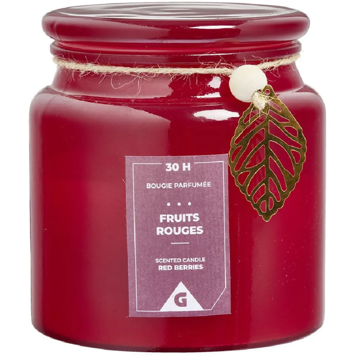 Bougie parfumée dans bonbonnière senteur fruits rouges 30H < Gifi