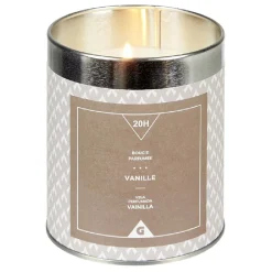 Bougie parfumée dans pot en métal senteur vanille