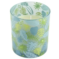 Bougie parfumée dans pot verre feuillage phosphorescent Ø8,5xH10cm (3modèles) < Gifi Online