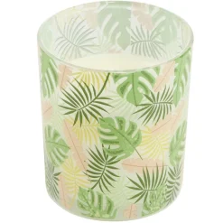 Bougie parfumée dans pot verre feuillage phosphorescent Ø8,5xH10cm (3modèles) < Gifi Online