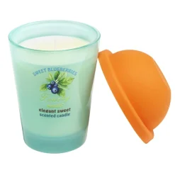 Bougie parfumée dans pot verre façon sorbet senteur fruit Ø9,5xH10cm (3 modèles)