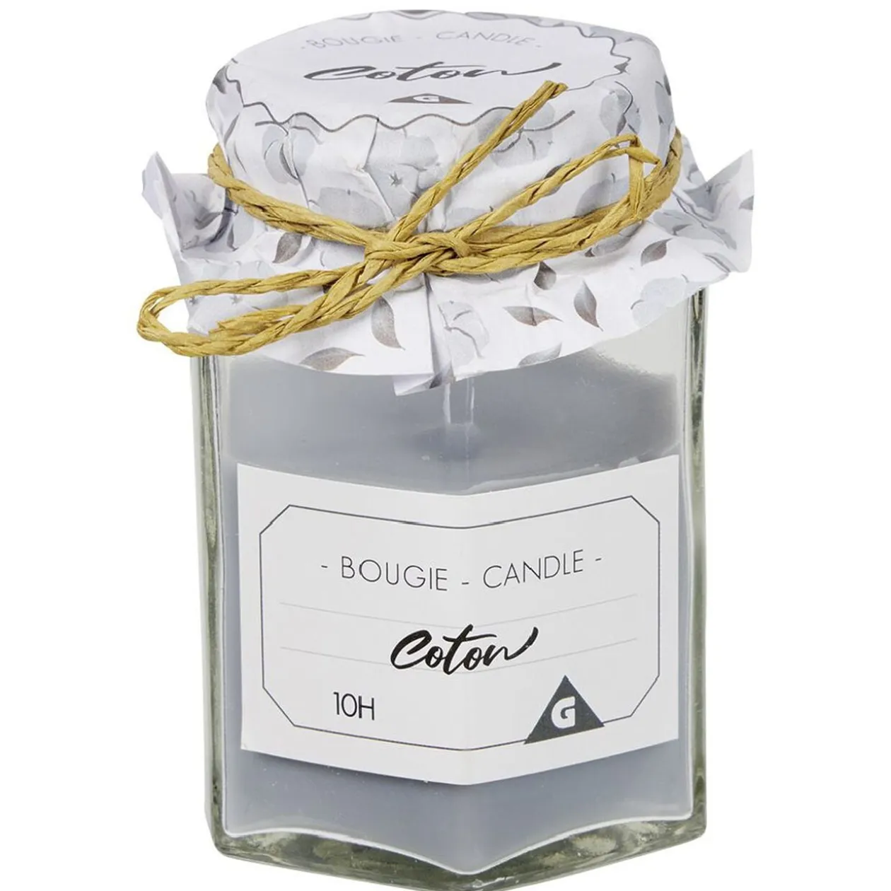 Bougie parfumée dans verre imitation pot de confiture