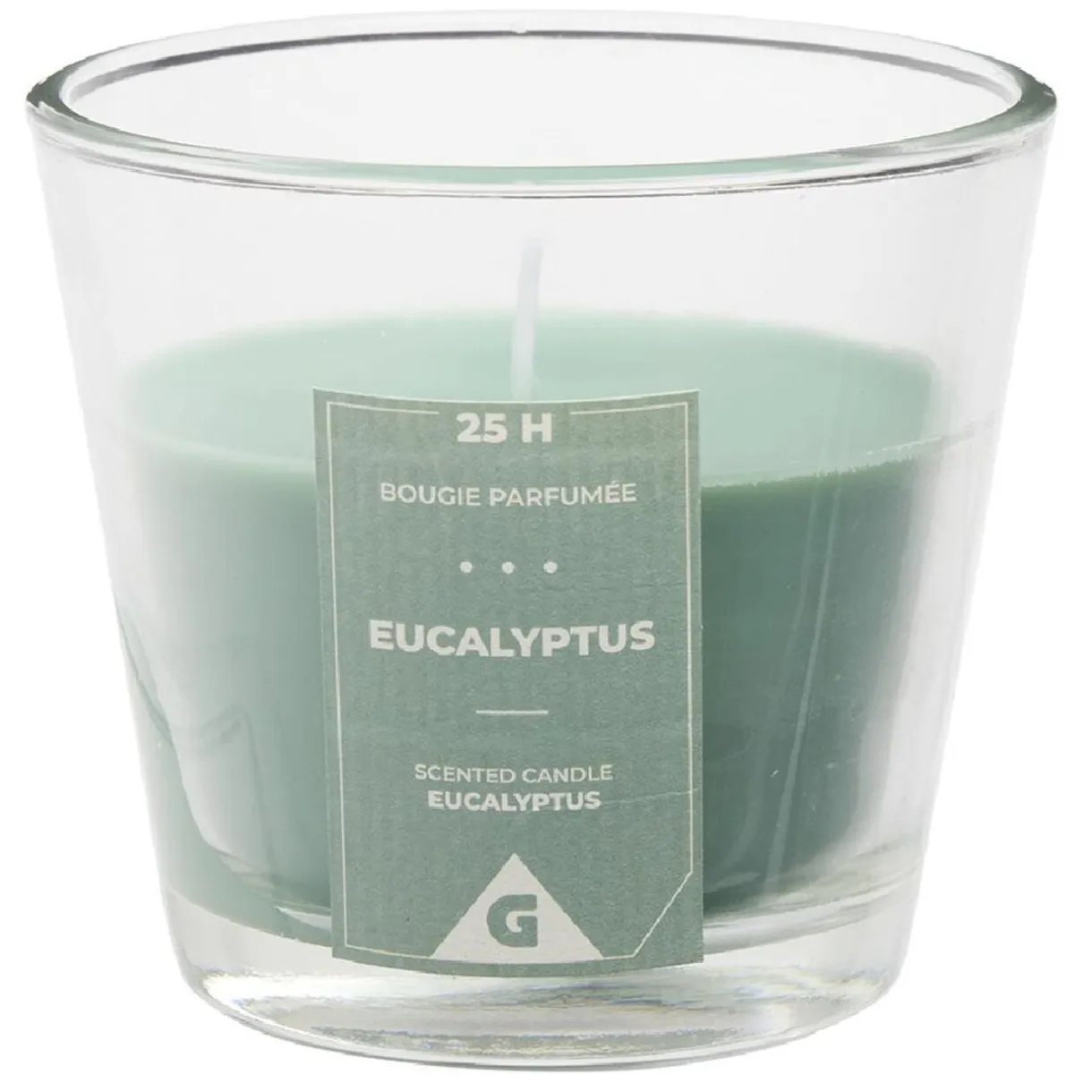 Bougie parfumée dans verre senteur eucalyptus Ø9xH8,3cm 25H < Gifi Discount