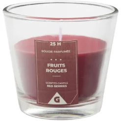 Bougie parfumée dans verre senteur fruits rouges < Gifi Online