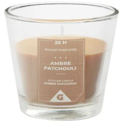 Bougie parfumée dans verre senteur ambre patchouli Ø9xH8,3cm 25H < Gifi Best