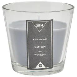Bougie parfumée dans verre senteur coton gris