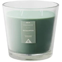 Bougie parfumée dans verre senteur eucalyptus Ø13,5xH12,5cm 30H