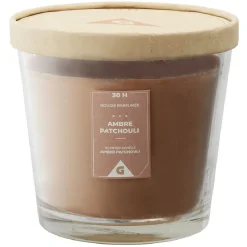 Bougie parfumée dans verre senteur ambre patchouli Ø13,5xH12,5cm 30H