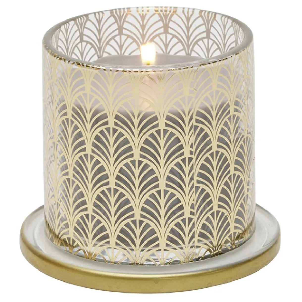Bougie parfumée grise sous cloche transparent doré < Gifi New