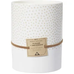 Bougie parfumée ivoire senteur fleurs d'Indonésie 60H < Gifi Outlet