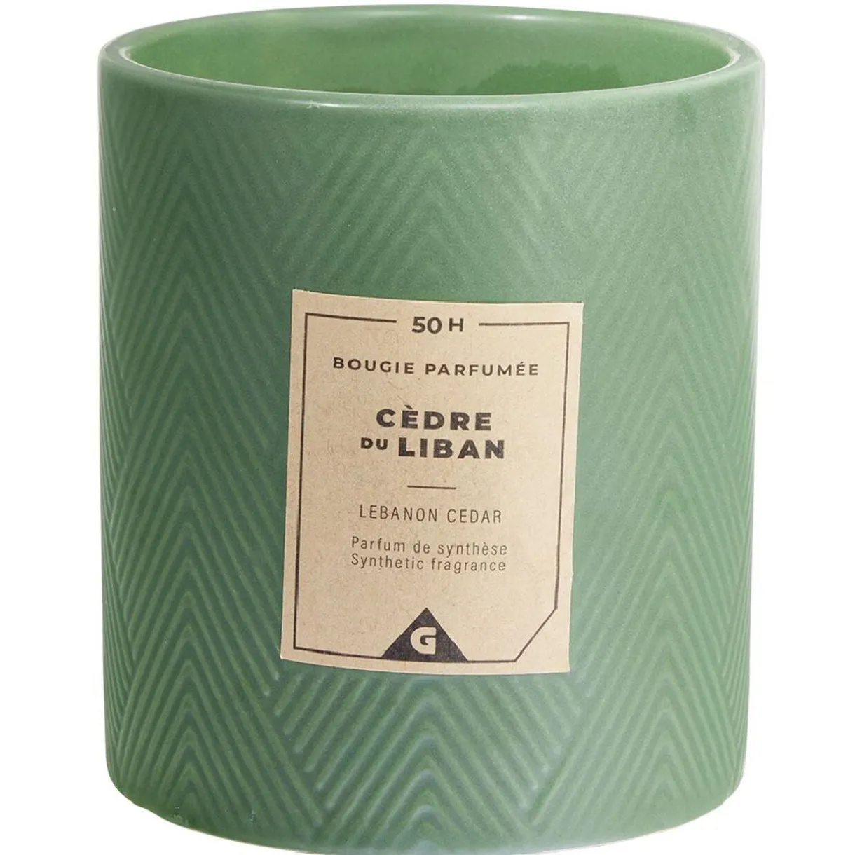 Bougie parfumée verte senteur cèdre du Liban 50H < Gifi Discount