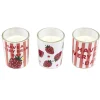 Bougie parfumée x3 dans pot verre décoré Ø5xH6cm (3 modèles)
