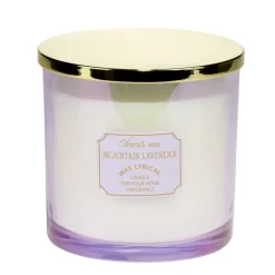 Bougie parfumée XXL en verre irridescent Ø15xH15cm (3 modèles)