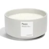 Bougie Peace pot céramique Ø13xH6cm gris