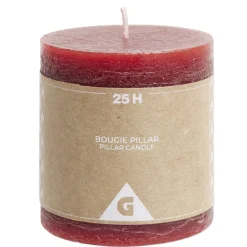 Bougie pillar rouge 25H < Gifi New