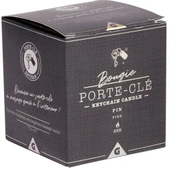 Bougie porte-clé argenté senteur pin 33H