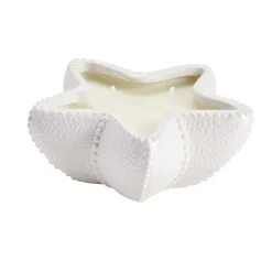 Bougie pot céramique forme coquillage blanc 14x9xH7cm (2 modèles) < Gifi Online