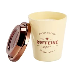 Bougie pot forme tasse café avec couvercle métallisé Ø9,5xH11cm (3 modèles) < Gifi Clearance