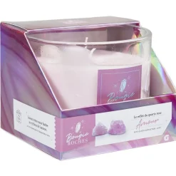 Bougie roche améthyste sérénité violet 35H < Gifi