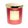 Bougie ronde avec couvercle dans verre métallisé rouge H9cm < Gifi Best