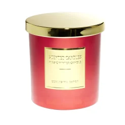 Bougie ronde avec couvercle dans verre métallisé rouge H9cm < Gifi Best
