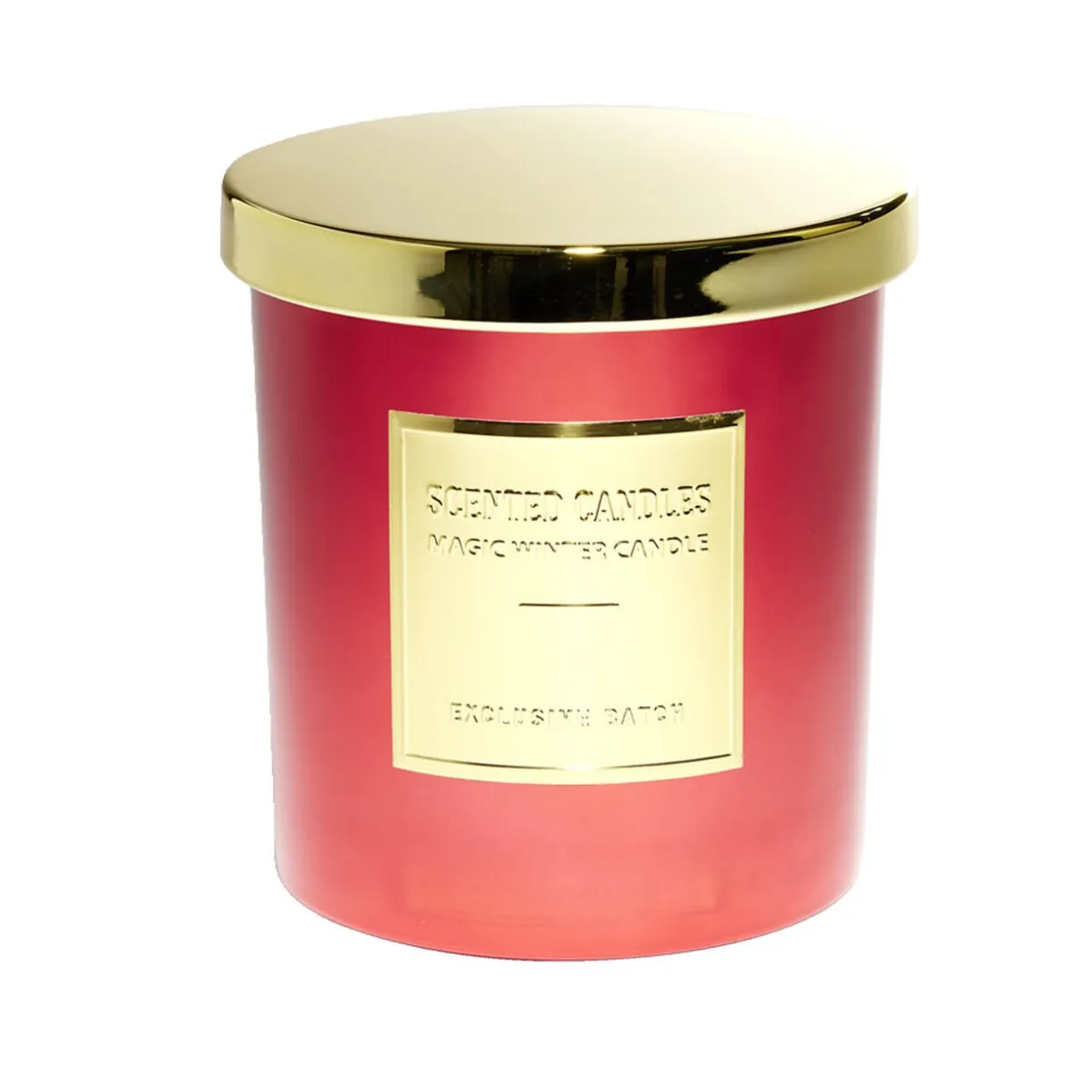 Bougie ronde avec couvercle dans verre métallisé rouge H9cm < Gifi Best