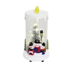Bougie scène de Noël 8 LED blanc chaud H15 cm