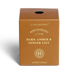 Bougie senteur ambre et gingembre dans pot en verre Ø6,4xH7,9cm marron