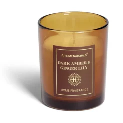 Bougie senteur ambre et gingembre dans pot en verre Ø6,4xH7,9cm marron