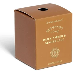 Bougie senteur ambre et gingembre dans pot en verre Ø6,4xH7,9cm marron