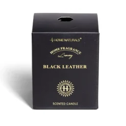 Bougie senteur cuir dans pot en verre Ø6,4xH7,9cm noir < Gifi Online