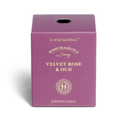 Bougie senteur rose et oud dans pot en verre Ø6,4xH7,9cm rose < Gifi Outlet