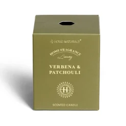 Bougie senteur verveine patchouli dans pot en verre Ø6,4xH7,9cm vert < Gifi Online