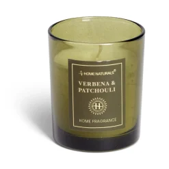 Bougie senteur verveine patchouli dans pot en verre Ø6,4xH7,9cm vert < Gifi Online