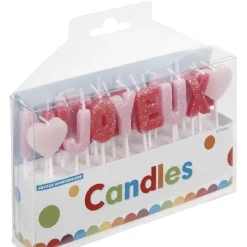 Bougies Joyeux anniversaire rose < Gifi Outlet