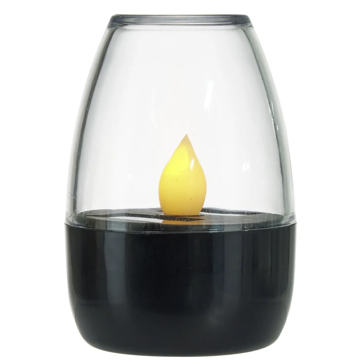 Bougie solaire noire à poser Ø6xH9cm