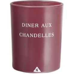 Bougie verre message Diner aux chandelles parfum fruits rouges 40H