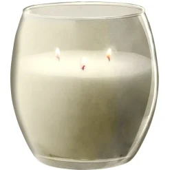 Bougie XL dans verre coloré blanc senteur vanille 36H < Gifi New