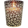 Bougie XXL dans pot en verre motif léopard senteur oud 75H < Gifi Discount