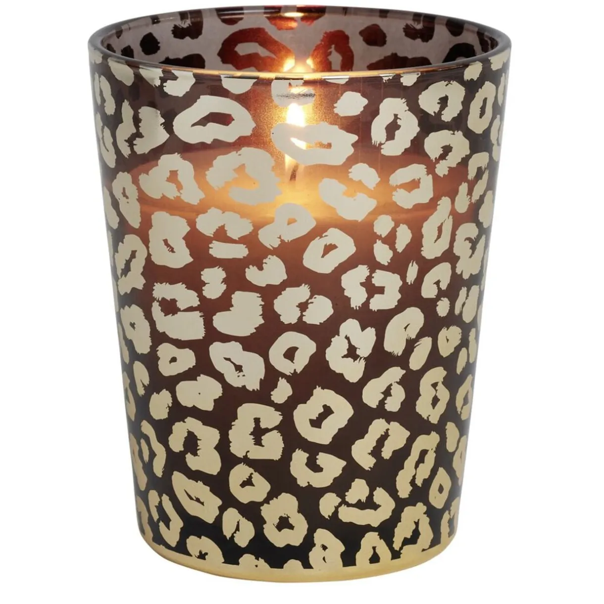 Bougie XXL dans pot en verre motif léopard senteur oud 75H < Gifi Discount